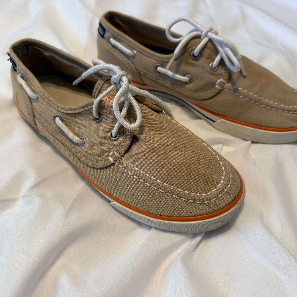 Women's size 5 nautica tan canvas boat shoes - Picture 2 of 7
